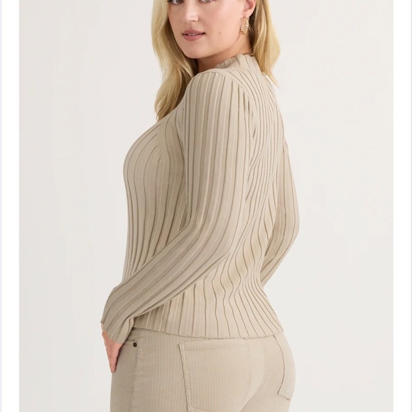 CAbi Contour Beige Ribbed Turtleneck - Picture 6 of 6